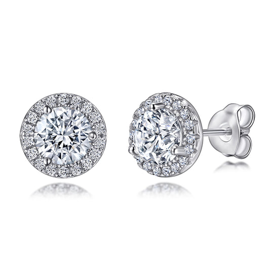 Diamond Halo Stud Earrings