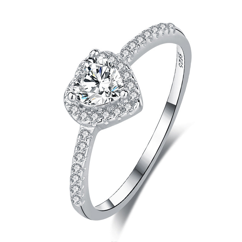 Heart Diamond Halo Ring