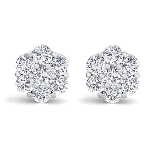 Flower Cluster Diamond Earrings