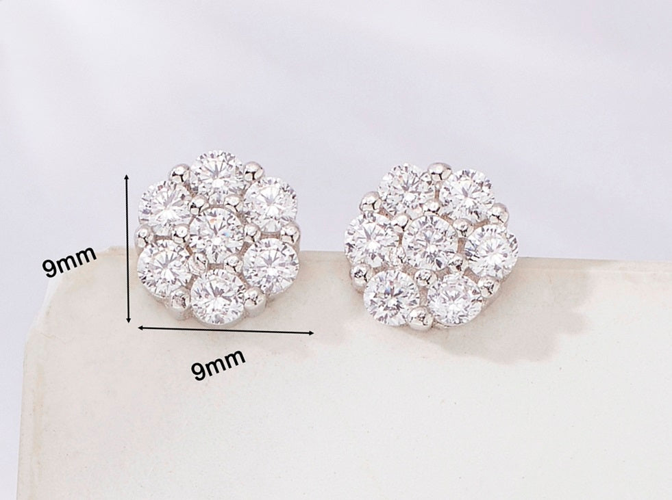 Flower Cluster Diamond Earrings